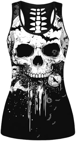SOLY HUX Women's Gothic Graphic Cami Crop Tops Y2k Skull Print